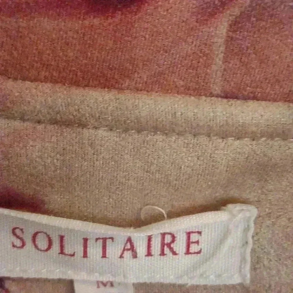 Anthropologie Solitaire faux suede autumn print zip jacket women's‎ medium - Picture 3 of 4
